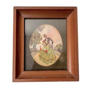 Vintage Victorian Regency Era Couple Framed Picture Artwork Bridgerton-S…